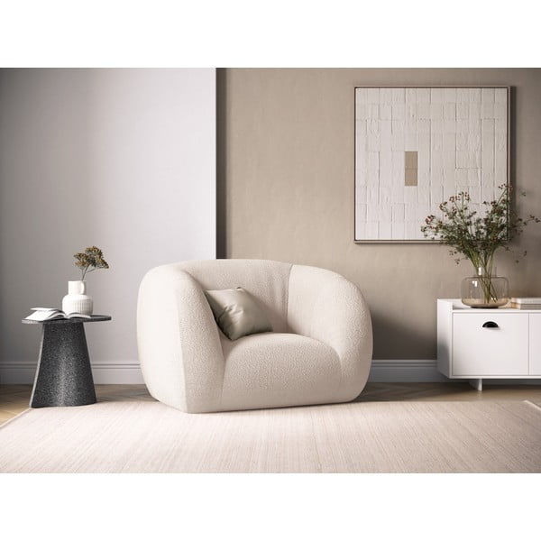 Kremowy fotel z materiału bouclé Essen – Cosmopolitan Design-image-1