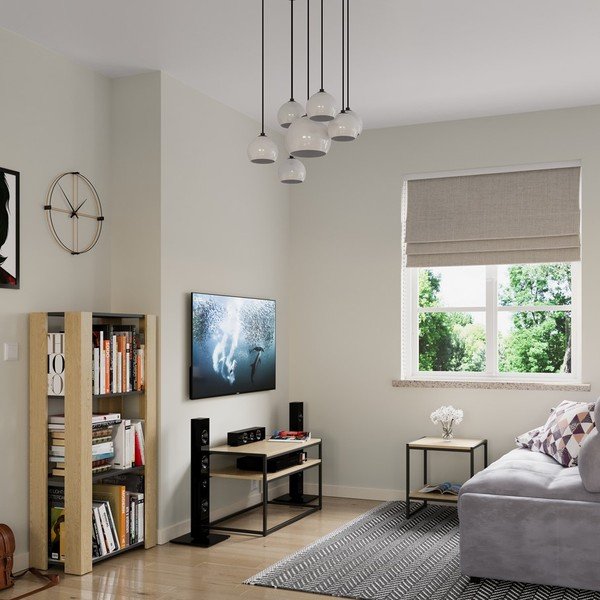 Brązowy stolik z blatem w dekorze orzecha 40x80 cm Pjan – Homede-image-1
