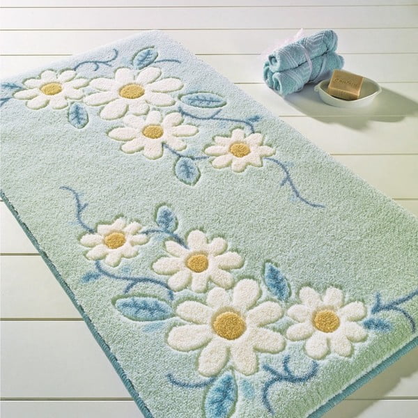 Niebieski dywanik łazienkowy Confetti Bathmats Margherita, 80x140 cm