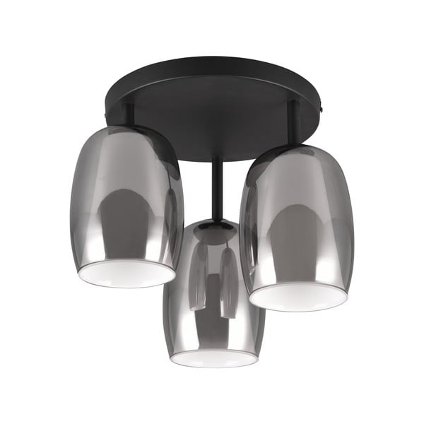 Lampa sufitowa w czarno-srebrnym kolorze ze szklanym kloszem ø 14 cm Barret – Trio Select