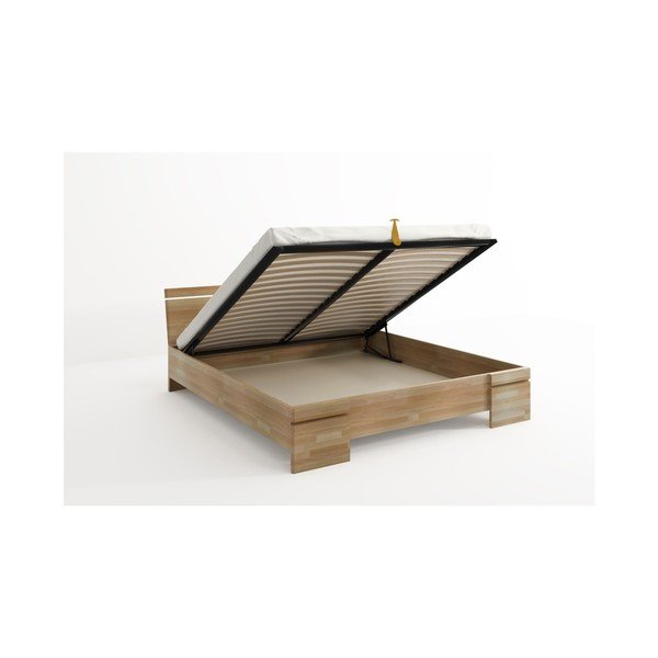 Łóżko 2-osobowe z drewna bukowego ze schowkiem SKANDICA Sparta Maxi, 140x200 cm-image-4