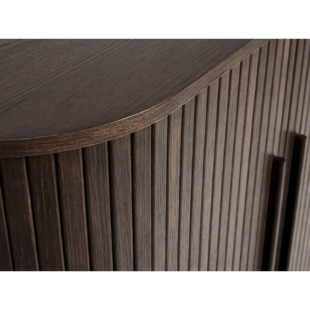 Szafka w dekorze dębu z drzwiami przesuwnymi w ciemnym naturalnym kolorze 100x118x40 cm Meta – Unique Furniture (zdjęcie 6)