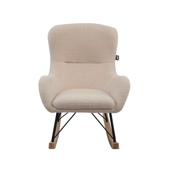 Beżowy dziecięcy fotel bujany z materiału bouclé Rocky – Vipack-image-2