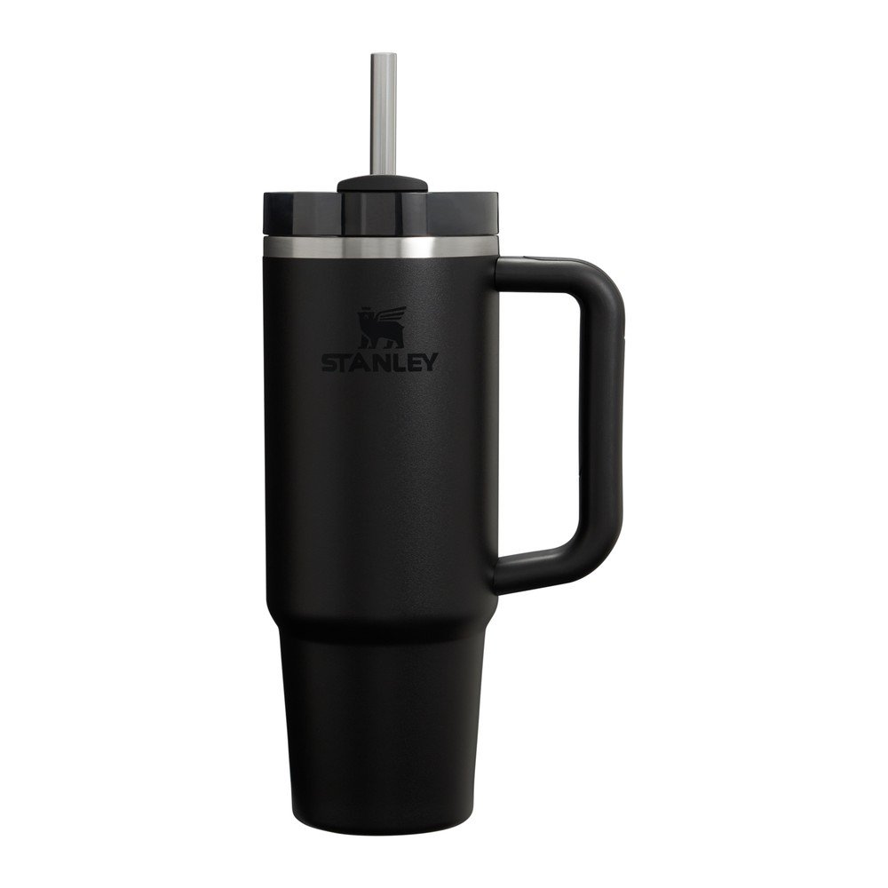 Czarny termos ze stali nierdzewnej ze słomką 890 ml Quencher H2.O FlowState™ Tumbler Black 2.0 – Stanley