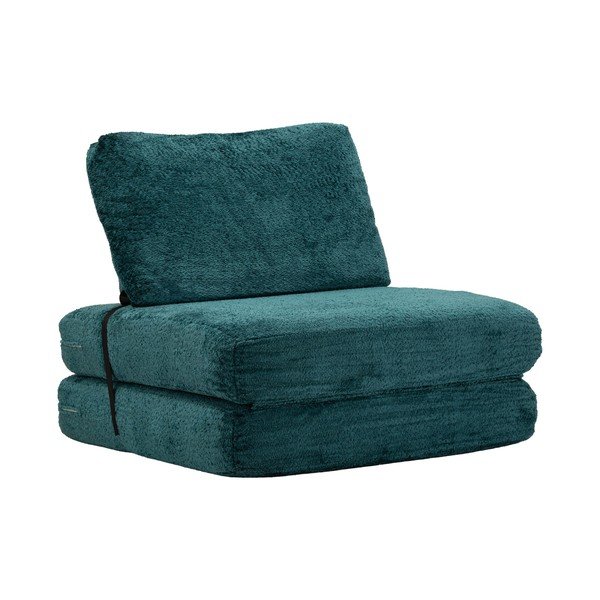 Zielononiebieski rozkładany fotel z materiału bouclé Faster – Mauro Ferretti