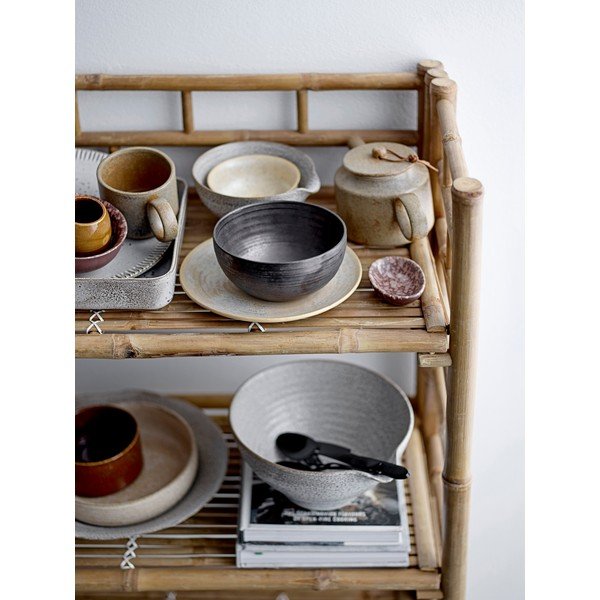 Szaro-biała kamionkowa miska do serwowania Bloomingville Thea, ø 24,5 cm-image-1