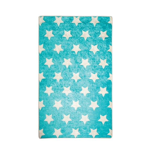 Niebieski antypoślizgowy dywan dziecięcy Conceptum Hypnose Stars, 100x160 cm