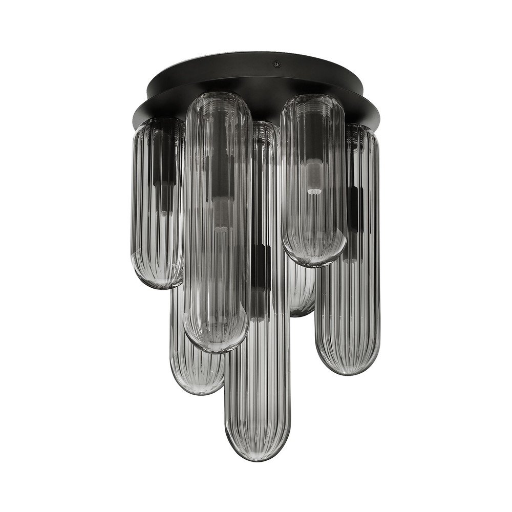 Szara szklana lampa sufitowa ze szklanym kloszem Gustave – Nova Luce