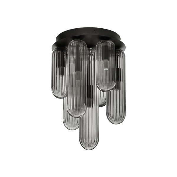 Szara szklana lampa sufitowa ze szklanym kloszem Gustave – Nova Luce