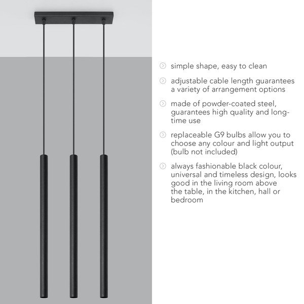 Czarna lampa wisząca Sollux Fideus, dł. 30 cm-image-4