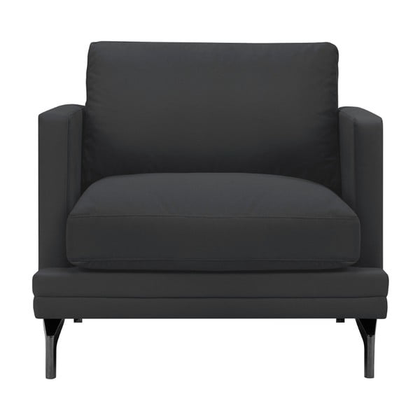 Ciemnoszary fotel z czarną konstrukcją Windsor & Co Sofas Jupiter