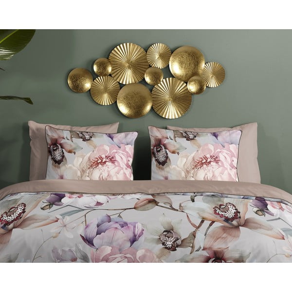 Szaro-brązowa pościel jednoosobowa z satyny bawełnianej 140x220 cm Colinda – Descanso-image-2