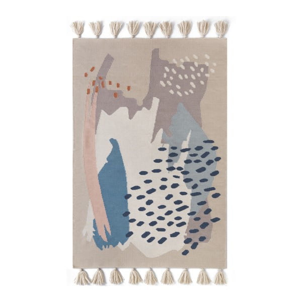 Brązowy ręcznie tkany dywan wełniany Art For Kids Chroma, 140x200 cm