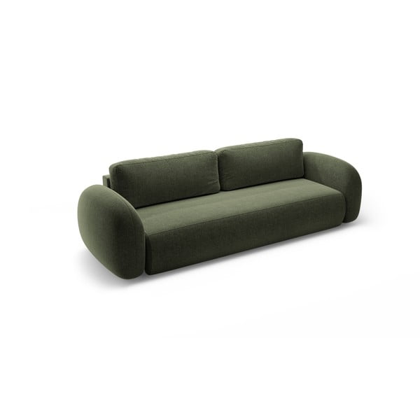 Zielona rozkładana/ze schowkiem sofa z tkaniny szenilowej 262 cm Tonale – Cosmopolitan Design-image-2
