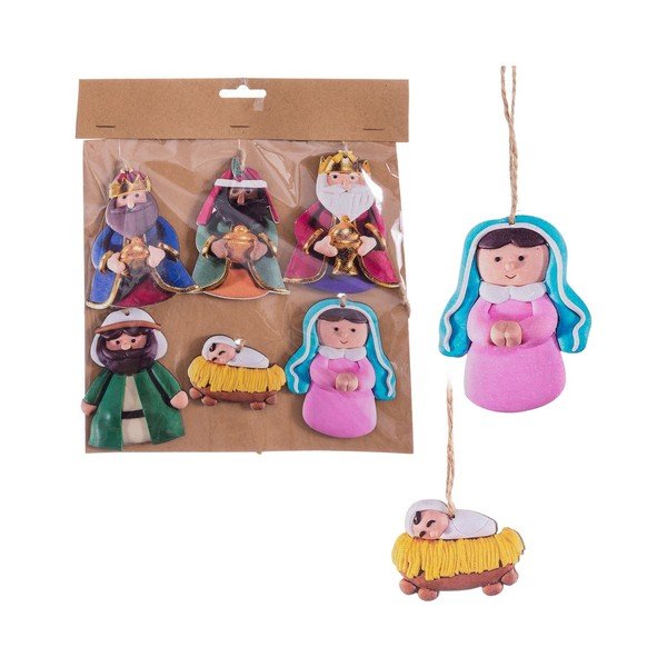Drewniane ozdoby świąteczne zestaw 6 szt. 9 cm Nativity – Casa Selección