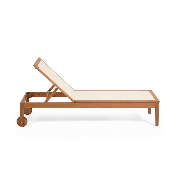 Beżowy leżak ogrodowy z drewna eukaliptusa Kave Home Caterin-image-3