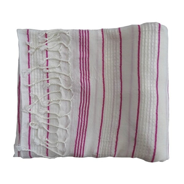 Fioletowo-szary ręcznik kąpielowy tkany ręcznie z wysokiej jakości bawełny Homemania Bodrum Hammam, 100 x 180 cm