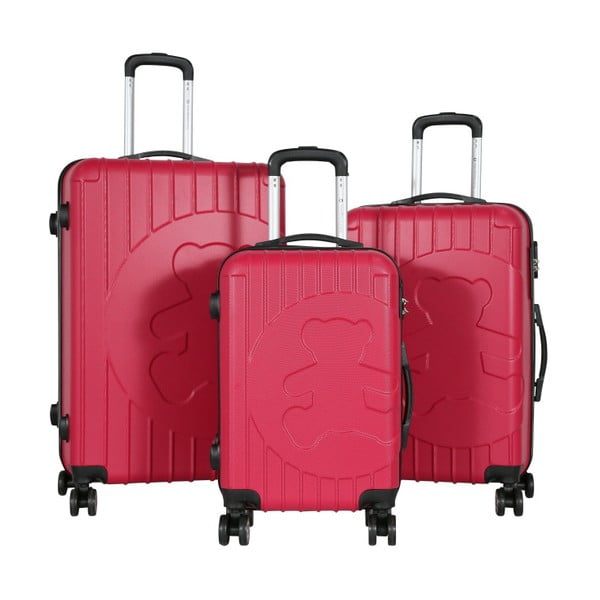 Zestaw 3 różowych walizek LULU CASTAGNETTE Philip