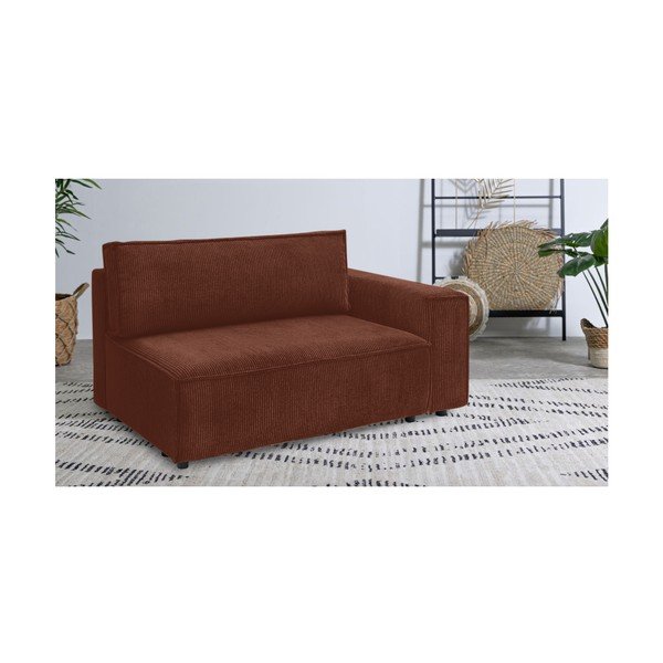 Ceglany sztruksowy moduł sofy (prawostronny) Nihad modular – Bobochic Paris-image-1