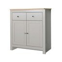 Szaro-naturalna niska komoda w dekorze dębu 79x81 cm Emerald – Støraa