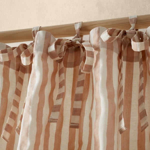 Firanka w kolorze terakoty 140x183 cm Zanzibar Stripe – Pineapple Elephant-image-2