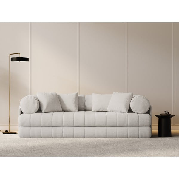 Beżowa rozkładana sofa z materiału bouclé 206 cm Kemi – Cosmopolitan Design-image-4