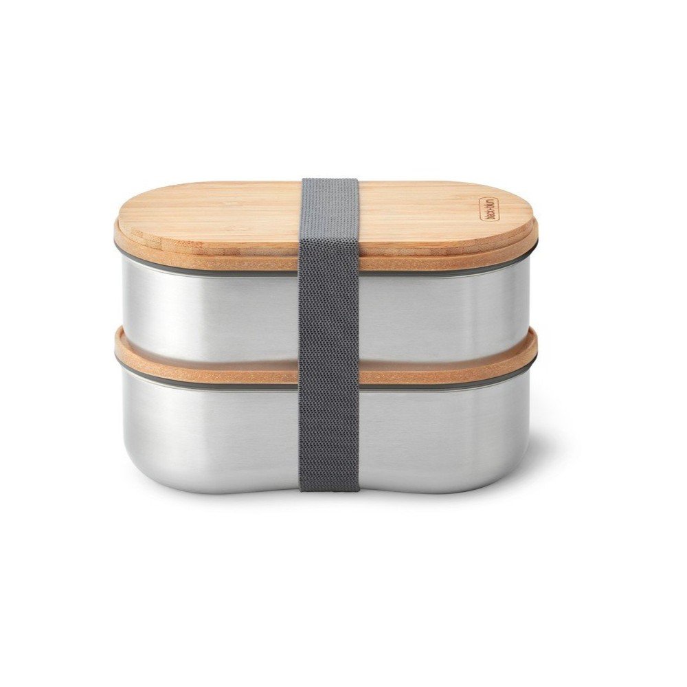 Lunchbox 2 szt. z podziałką Bento – Black + Blum