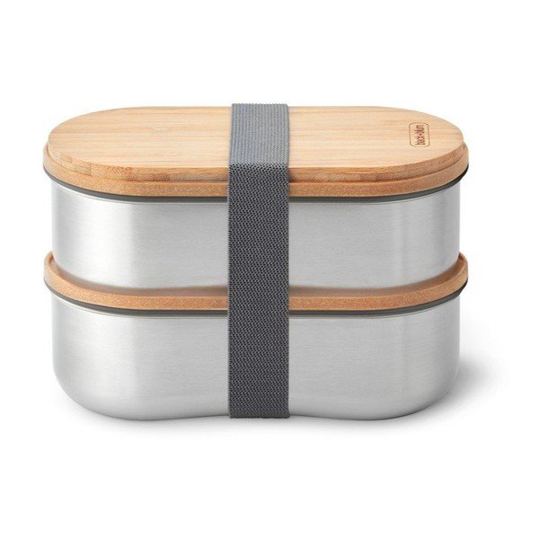 Lunchbox 2 szt. z podziałką Bento – Black + Blum