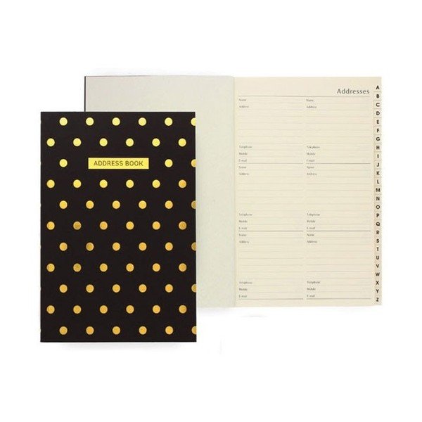 Książka adresowa Go Stationery Midi Polka Black-image-1