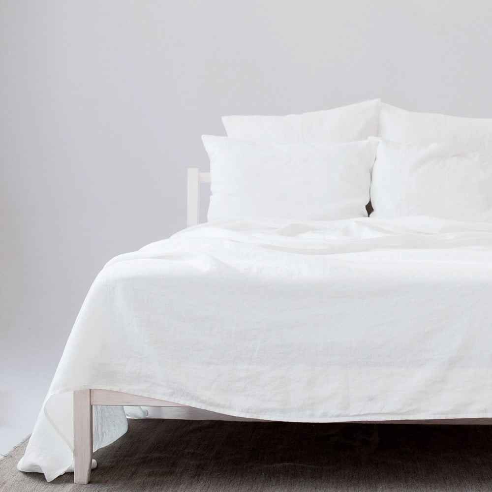 Białe prześcieradło z mieszanki lnu 230x270 cm – Linen Tales (zdjęcie 3)