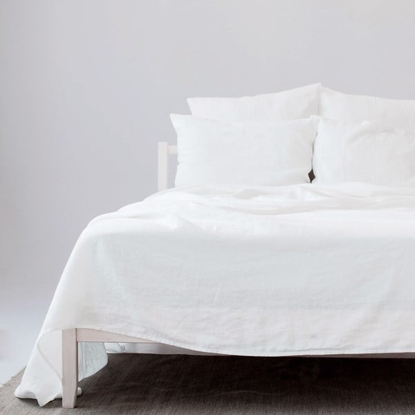 Białe prześcieradło z mieszanki lnu 230x270 cm – Linen Tales-image-2