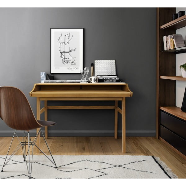 Biurko w dekorze dębu z sekretarzykiem 44x115 cm Carteret – Woodman-image-1