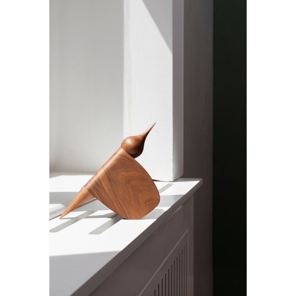 Figurka w kształcie ptaka z drewna orzechowego Gazzda-image-3