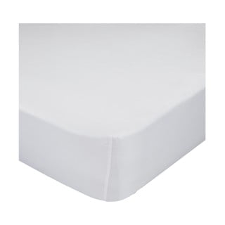 Białe elastyczne prześcieradło bawełniane Happy Friday Basic, 90x200 cm