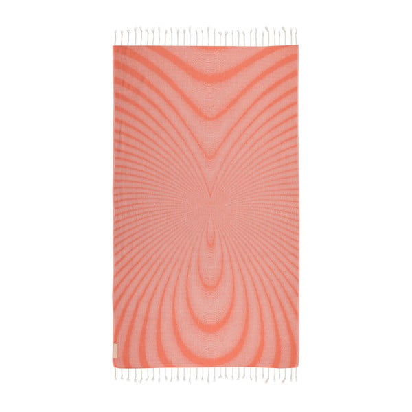 Pomarańczowy ręcznik hammam z bawełnianych i bambusowych włókien Begonville Magnetic, 180x95 cm