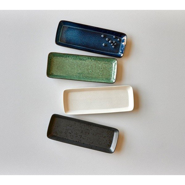 Ceramiczna taca do serwowania 14x38 cm Gastro Green/Black – Bitz-image-1