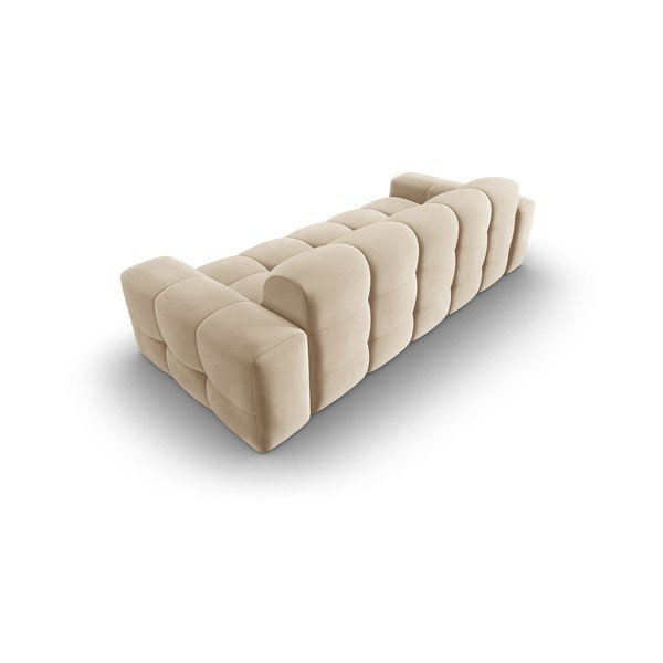 Beżowa aksamitna sofa 222 cm Kendal – Micadoni Home-image-4
