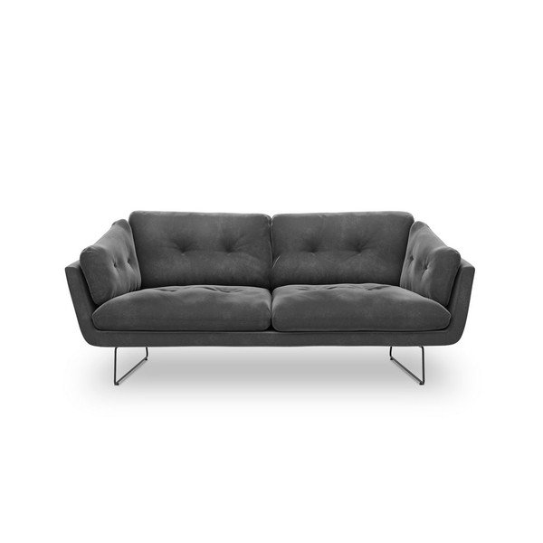 Ciemnoszara sofa z aksamitnym obiciem Windsor & Co Sofas Gravity