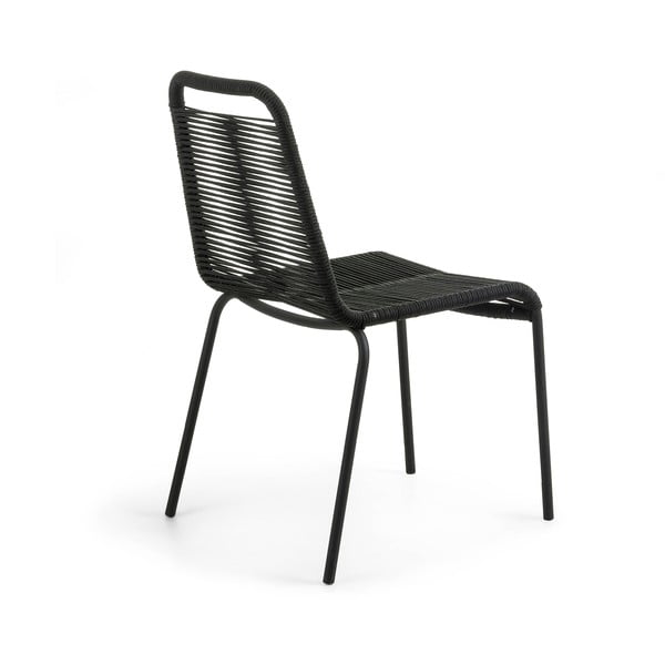 Czarne krzesło ogrodowe ze stalową konstrukcją Kave Home Glenville-image-3