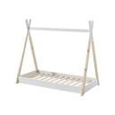 Biało-naturalne łóżko dziecięce w kształcie domku 70x140 cm Tipi – Vipack