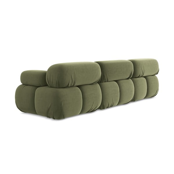 Jasnozielona aksamitna sofa modułowa 285 cm Lokua – Makamii-image-4