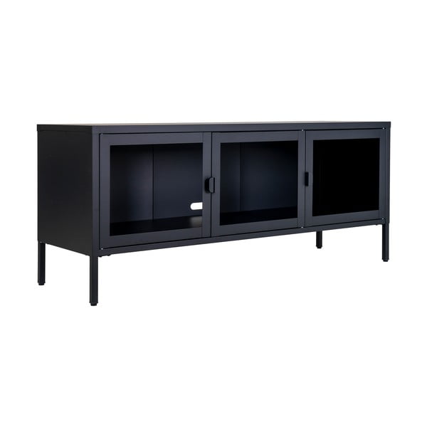 Czarna metalowa szafka pod TV 130x55 cm Brisbane – House Nordic-image-2