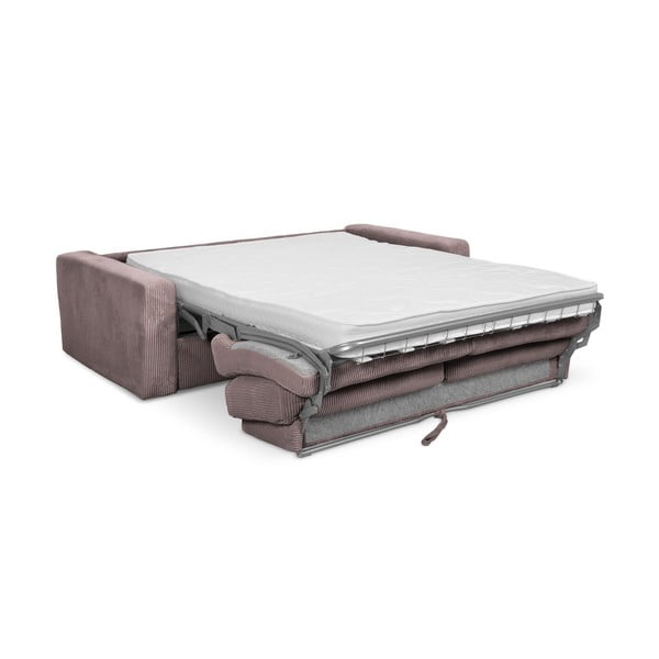 Szaroróżowa sztruksowa rozkładana sofa 195 cm Nona – Makamii-image-3
