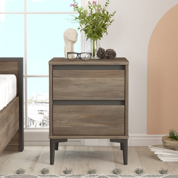 Brązowa szafka nocna Elegance – Kalune Design-image-1