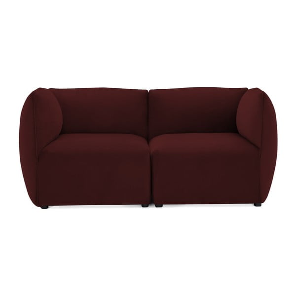 Bordowa 2-osobowa sofa modułowa Vivonita Velvet Cube