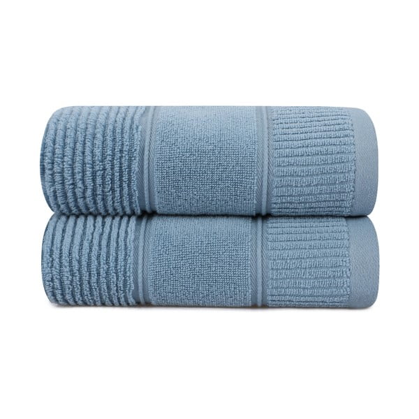 Zestaw 2 niebieskich bawełnianych ręczników Foutastic Daniela, 50x90 cm