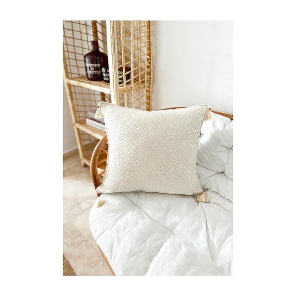 Poszewka na poduszkę z bio bawełny 43x43 cm Natural – Mila Home-image-2