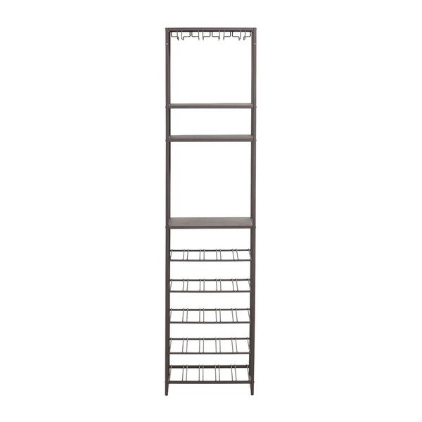 Ciemnobrązowa szafka na wino liczba butelek 25, 45x185x40 cm Reese – WOOOD-image-3
