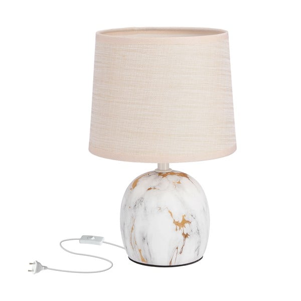 Kremowa lampa stołowa z tekstylnym kloszem (wys. 25 cm) Adelina – Candellux Lighting