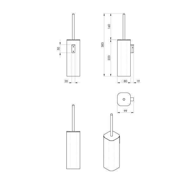 Biała ścienna szczotka do WC Gedy Flori – Sapho-image-1